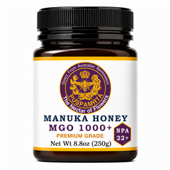 Puspamrta MGO 1000+ Australian Manuka Honey jar available online at Evithi