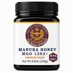 Puspamrta MGO 1282+ Australian Manuka Honey jar available online at Evithi