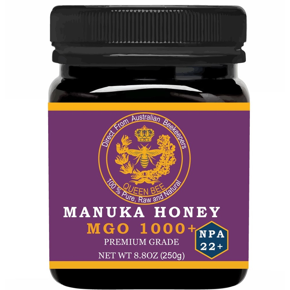 Manuka Honey MGO 1000+ in jar with natural antibacterial properties